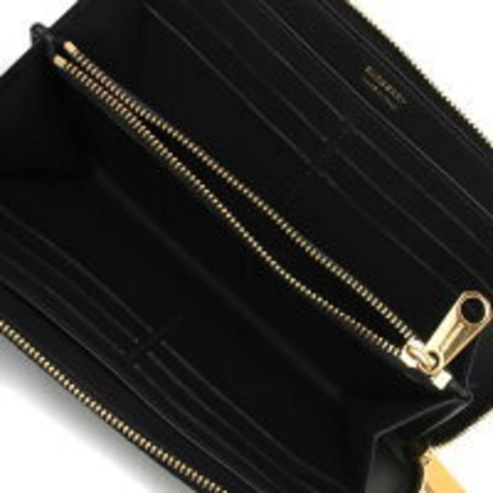 Burberry Black Quilted Check Long Wallet Lola Zip